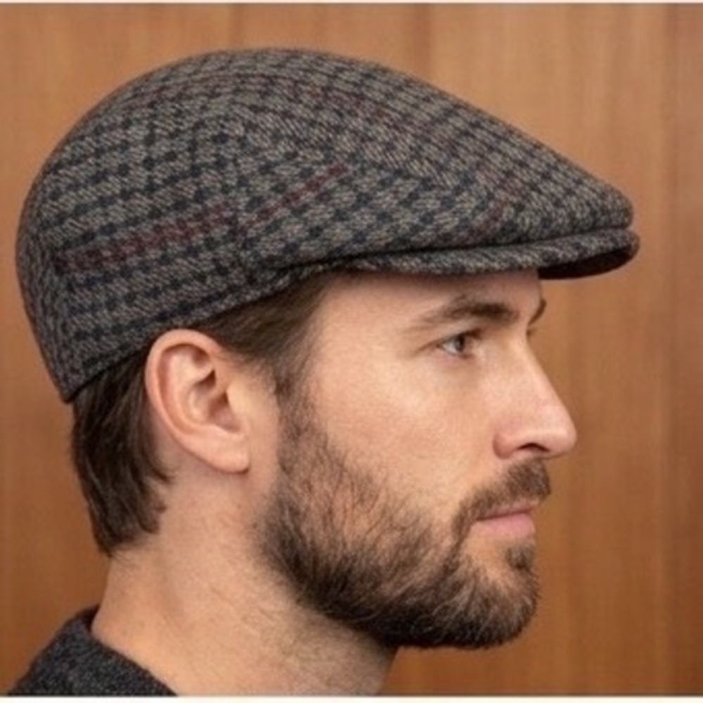 Vintage Totes Wool Blend Tweed Plaid Flat Cap Hat Large Peaky Blinders Newsboy